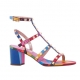 VALENTINO GARAVANI 撞色鉚釘裝飾粗高涼鞋 NT$38,200