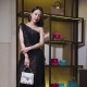 謝欣穎出席寶格麗2016SS女仕配件預覽會搭配SERPENTI FOREVER 縞瑪瑙飾釘鑲飾瑪瑙白色手提肩背包款
