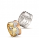GEORG JENSEN_FUSION系列_(左)18K黃金.玫瑰金.白金鋪砌式鑲嵌明亮式切工鑽石戒指_三圈建議售價NT$218,600起(右)18K白金鑲嵌明亮式切工鑽石戒指_三圈建議售價NT $111,800起