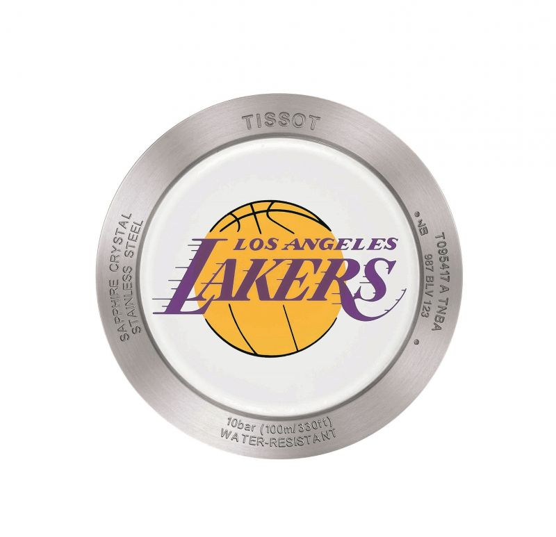 TISSOT Quickster 時捷系列 NBA 特別版腕錶搭載的湖人隊隊徽錶後蓋