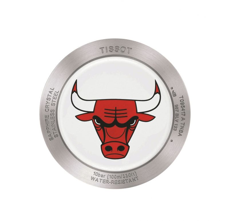 TISSOT Quickster 時捷系列 NBA 特別版腕錶搭載的公牛隊隊徽錶後蓋