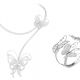 Flying Butterfly 項鍊白K金,圓鑽,可轉換式項鍊。Flying Butterfly 手鐲中型手鐲,白K金,307顆圓形鑽石達12.674克拉。