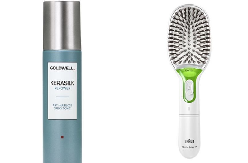 Goldwell 0輕絨光煥生能量髮霧,NT1,400。Braun BR750 天然鬃毛離子髮梳,NT2,680。