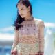倪妮粉膚色的蕾絲刺繡拼接禮服來自Valentino 2016秋冬,是一套有點波希米亞又帶有仙氣的造型