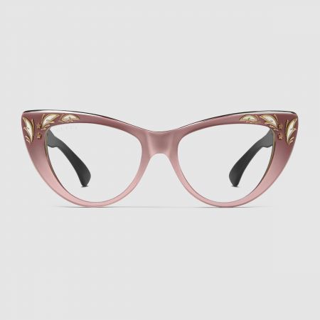 GUCCI 石英粉貓眼造型眼鏡$14,130