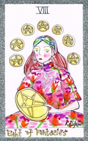 選E者 代表塔羅:金幣8塔羅牌中的女孩投射出你潛在的媽媽性格傾向,不管未來的你有幾個孩子,你絕對會是全家人中最得寵、人人都要讓你一步的女王,一家人的雜事雖然不少,但你往往採取民主自由的風範,教孩子及另一半自我管理,而你也樂得輕鬆。塔羅牌中帶了8枚金幣,意謂著你也是個搶錢媽咪,懂得賺錢也懂得維持家計,能為孩子打造出優渥的生長環境,唯一的缺點是在金錢導向的前提下,你對於孩子也多傾向現實觀點,希望孩子能和家境旗鼓相當的朋友相處,也比較會去干預孩子交際情況。