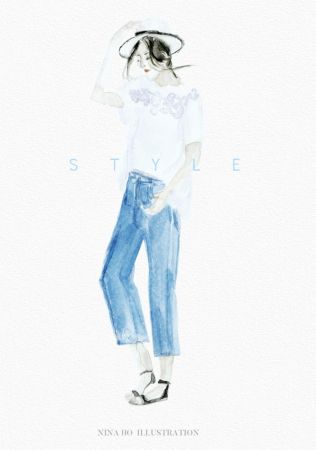 單寧寬褲 wide pants
