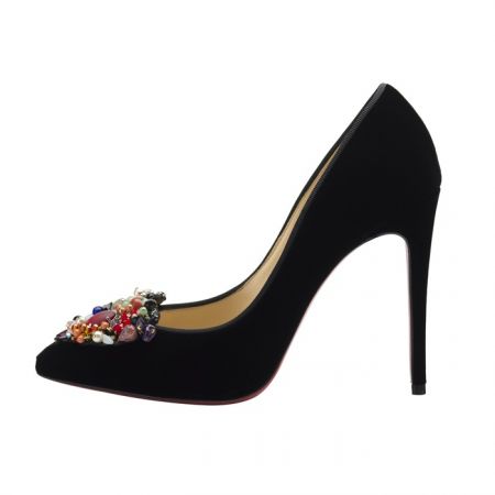 Christian Louboutin Diva Cora 100 Velvet Black Multi 1