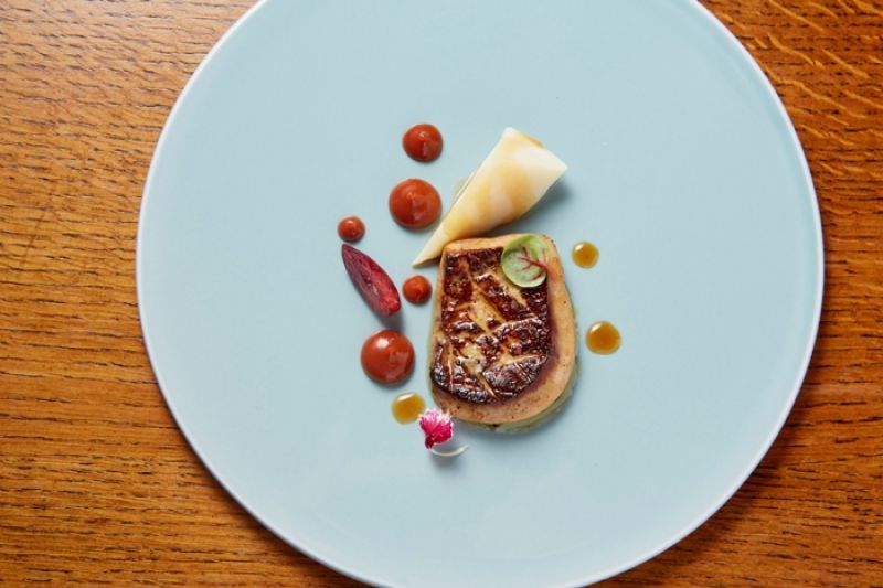 ACHOI一週年慶經典 Modern Tapas -綠竹筍,鴨肝,醬油,櫻桃,搭佐美國加州新鮮櫻桃熬煮的微酸濃縮醬汁、及鹹香醬油醋