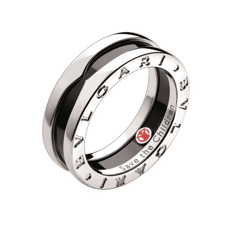 BVLGARI B.zero1 Save The Children 銀質黑陶瓷戒指 約NT$18,400