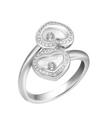 Happy Diamonds系列白金鑲嵌鑽石戒指,NT291,000,Chopard
