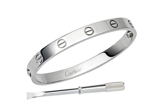 Love系列白K金手環,Cartier