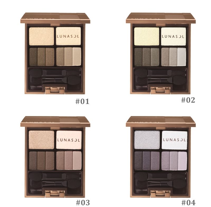 晶巧光燦眼盒(羽薰)#01 Smoky Beige、#02 Smoky Monotone、#03 Smoky Charcoal、#04 Smoky Violet皆為7.1g,NT1,800