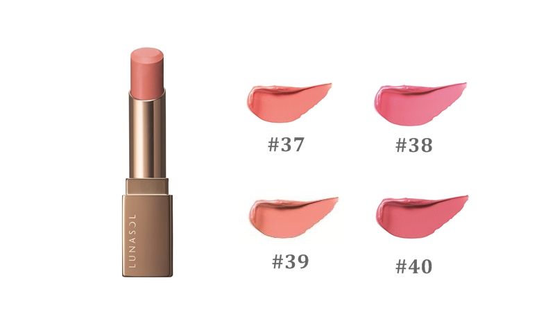 絕色恆采口紅#37 Fresh Coral、#38 Blossom Pink、#39 Soft Pink Beige、#40 Soft Red Rose皆為3.8g,NT1,050