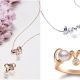 MIKIMOTO Fly With Love系列日本Akoya珍珠粉紅金墜鍊,33,000元MIKIMOTO Fly With Love系列日本Akoya珍珠粉紅金耳環,47,000元MIKIMOTO Love系列18K白金珍珠鑲粉紅剛玉墜鍊,29,000元MIKIMOTO Love系列粉紅金珍珠鑲鑽戒環,34,000元