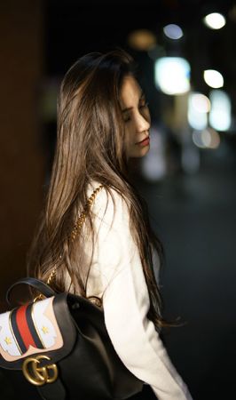 Angelababy揹帶早秋GG MARMONT後背包