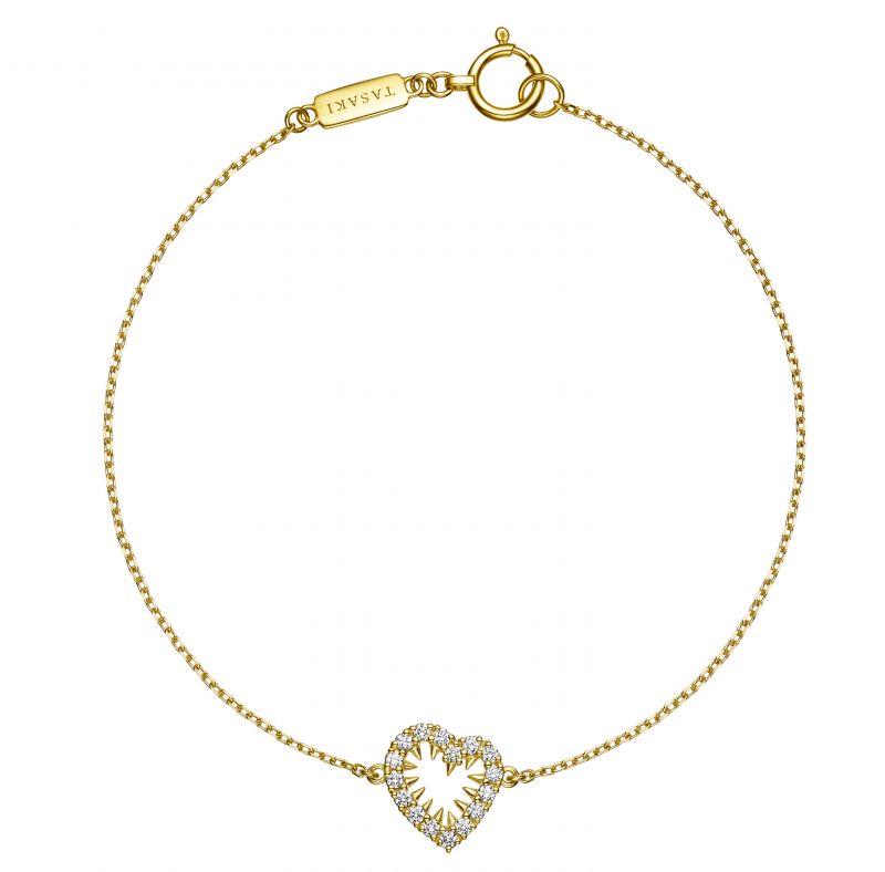 danger heart diamond 鑽石黃K金手鍊,NT54,100,TASAKI