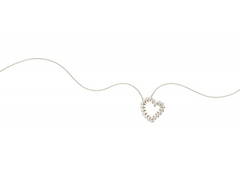TASAKI danger heart diamonds 鑽石珍珠黃K金項鍊_NT$115,000