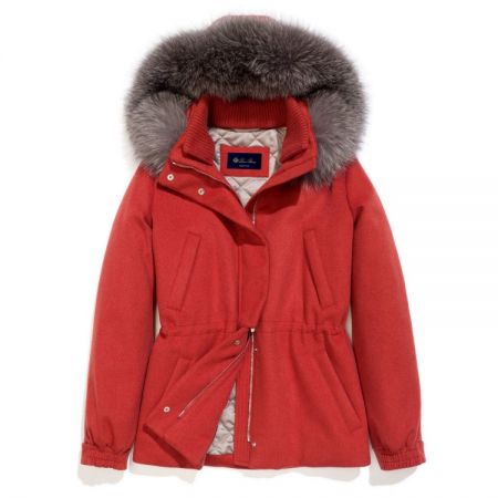 紅色喀什米爾滑雪夾克