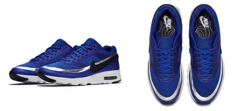 NIKE AIR MAX BW ULTRA LOTC將90年代的經典融合金屬藍色皮革,向稱霸倫敦田徑賽的傳奇運動員由衷致敬。