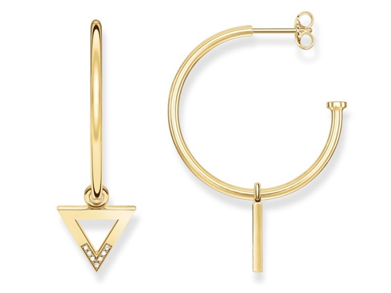 THOMAS SABO 鑲鑽金三角墜飾耳環 NT$11,500