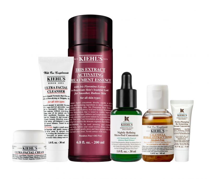 Kiehl's藜麥煥膚肌活組(紫鳶青春肌活露200ml+藜麥煥膚精華30ml+冰河保濕潔面乳30ml+金盞花植物精華化妝水40ml+冰河醣蛋白保溼霜7ml+超彈潤青春水精華5ml)特價NT3,735,價值NT4,930
