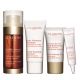 Clarins黃金雙激萃單瓶組(黃金雙激萃30ml+超性感美頸霜15ml+輕呼吸全效UV隔離露SPF50 PA++++透明色10ml+棉花籽潔顏泡泡30ml) 特價NT2,500,總價值NT4,313(71折)