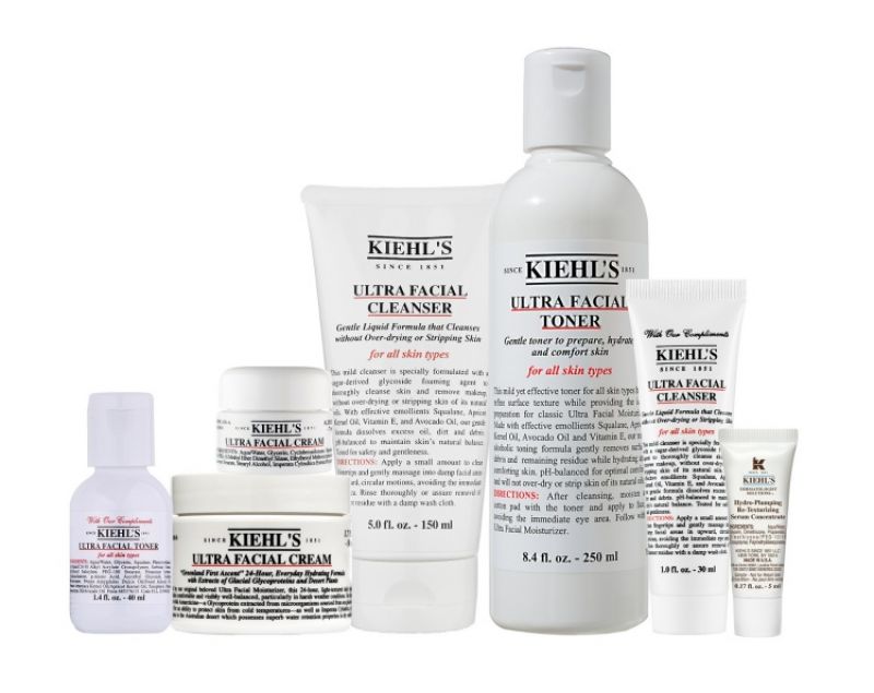 Kiehl's冰河保濕組【冰河醣蛋白保濕霜50ml+冰河保濕潔面乳150ml+冰河保濕機能水250ml+冰河保濕潔面乳 30ml+超彈潤青春水精華 5ml+冰河醣蛋白保溼霜 7ml+冰河保濕機能水 40ml】特價2592元