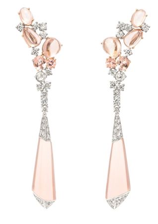 白K金鑲嵌摩根石與鑽石耳環,Boucheron