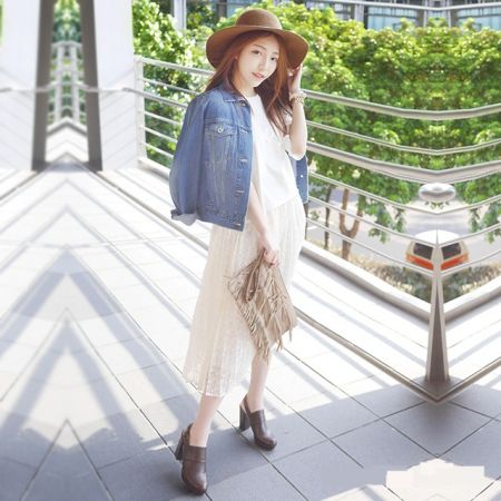 女裝輕便蕾絲百褶裙_NT$590