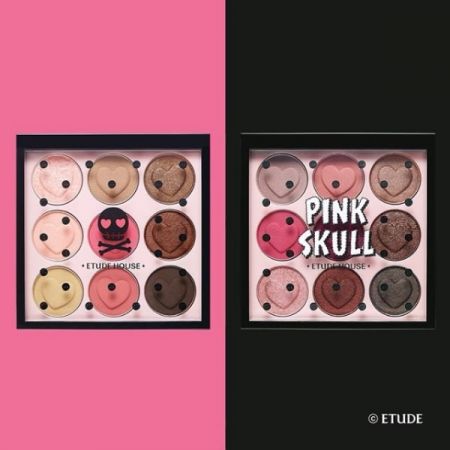 Etude House粉紅骷髏系列9色眼影盤。