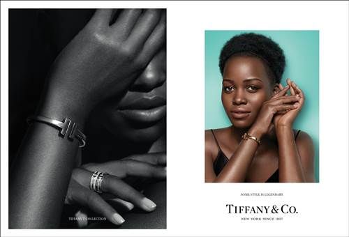 Tiffany 傳奇風格形象廣告 - Lupita Nyong’o 配戴Tiffany T Square手鐲與即將面世的Tiffany T Two戒指,展現自信態度,以呼應她堅強的生命力。