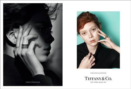 Tiffany 傳奇風格形象廣告 - Natalie Westling配戴Tiffany T系列的嶄新創作 Tiffany T Two戒指,大膽的鑲鑽寬版設計也標識著全新紀元。