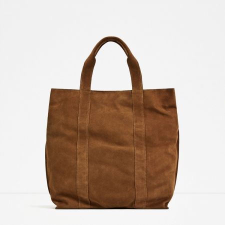ZARA STUDIO 系列 棕色真皮托特包 NT4,990