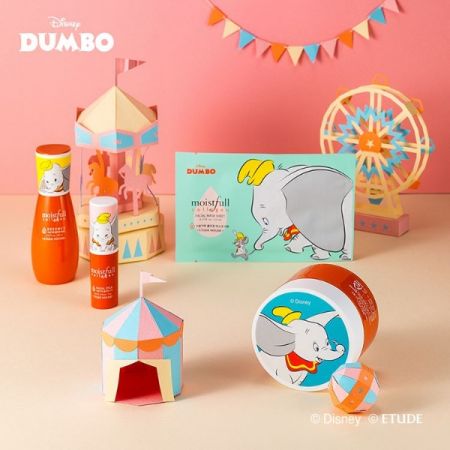Etude House X小飛象的極效膠原保濕聯名系列,展現馬戲團般的歡樂繽紛感。