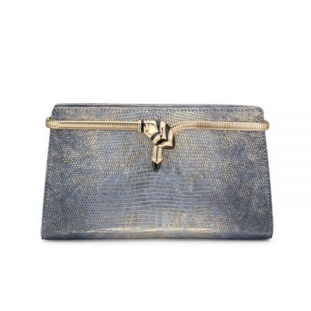 SERPENTI TUBOGAS刷金蜥蜴皮晚宴包,售價137,000 元