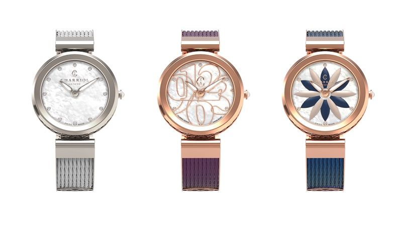 (左至右)FORVER WATCH-閃鑽繁星-精鋼錶盤,建議售價NT35,600FORVER WATCH-數字遊戲-鍍玫瑰金錶盤(紫),建議售價NT39,900FORVER WATCH-花花世界-鍍玫瑰金錶盤(藍),建議售價NT39,900