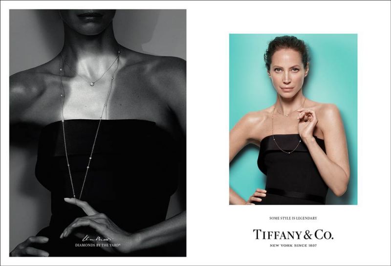 Tiffany 傳奇風格形象廣告 - Christy Turlington 配戴 Elsa Peretti Diamond by the Yard 系列