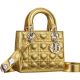 My Lady Dior金色藤格紋與幸運徽章揹帶提包NT$125,000