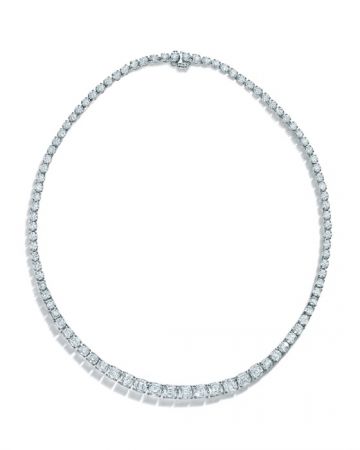 Tiffany 2016 Masterpieces 高級珠寶系列 鉑金鑲嵌Legacy切割鑽石與圓形明亮式切割鑽石緞帶造型項鍊