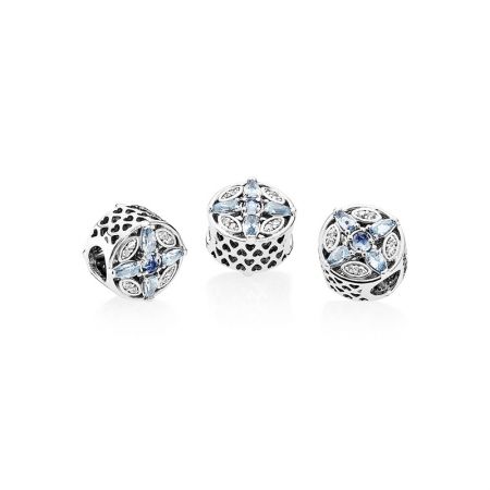 PANDORA 凝霜掠影藍色水晶925銀串飾NT$3,180
