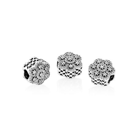 PANDORA 凝冰花卉鋯石925銀串飾 NT$3,180