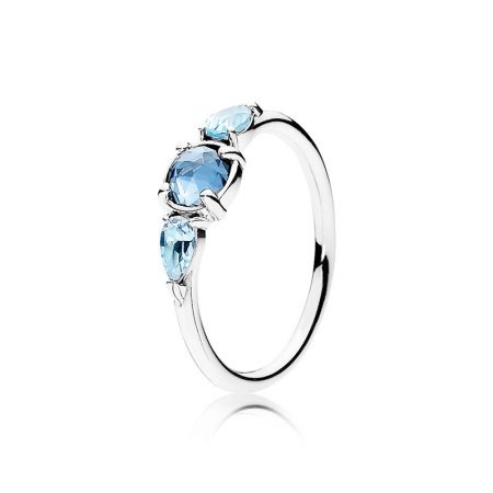 PANDORA 凝霜掠影藍水晶925銀戒指NT$2,280