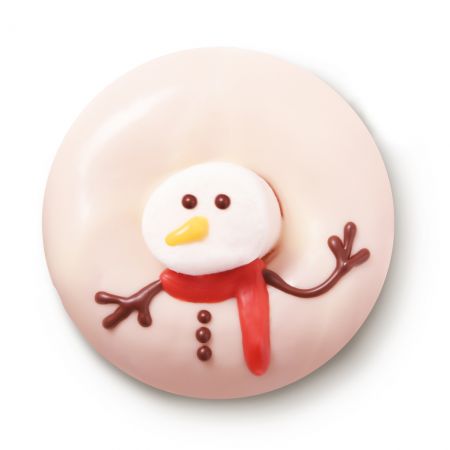哈囉小雪人 ▶ 優格巧克力口味甜甜圈 $50
