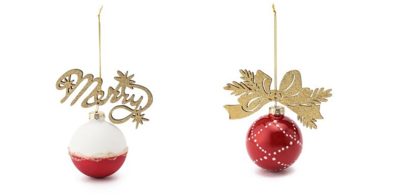 耶誕奇遇玻璃球吊飾(MERRY、蝴蝶結),售價260元