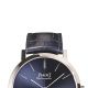 Piaget Altiplano 六十周年系列腕錶43 毫米,18K白金腕錶,藍寶石水晶底蓋藍色錶盤,十字紋,白金時標藍色鱷魚皮錶帶,搭配18K白金針扣式錶釦功能: 時、分搭載伯爵製1200P自動上鏈機芯,厚2.35毫米動力儲存:約44小時振頻:每小時21600次機芯寶石數:25零件數目:180細節修飾:環形日內瓦波狀飾紋, 磨光圓紋主夾板, 倒角錶橋, 藍鋼螺絲, 鐫刻伯爵家徽22K深灰色玫瑰金擺陀, 刻有代表伯爵的「P」字母標誌限量360枚,2017年4月於伯爵專賣店發售G0A42105 台幣參考價格815,000元