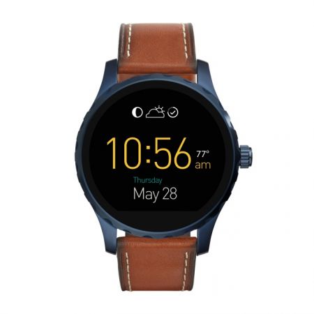Fossil Q Marshal 觸控式螢幕配咖啡色皮革錶帶 (FTW2106),NT$10,500