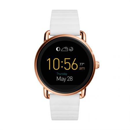 Fossil Q Wander 觸控式螢幕配白色矽膠錶帶(FTW2114),NT$10,500