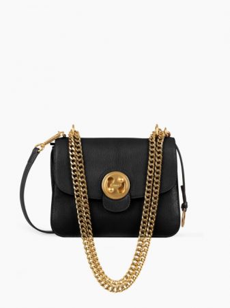 MILLY 山羊皮麂皮與光滑小牛皮拼接鍊帶肩背包 64,900元