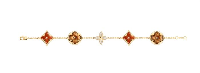 Louis Vuitton Blossom珠寶系列 Color Blossom紅玉髓虎眼石手鍊 Q95491 TWD$373,000